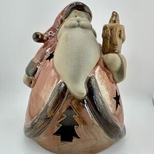 Vintage Santa Ceramic Votive Candle Holder 9”-Preowned
